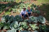 Two people tending to a garden in Kenya