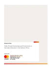 Partenariats public-privé et acteurs privés dans l'enseignement secondaire en Afrique subsaharienne Couverture du rapport