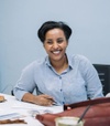 Woman smiling to camera