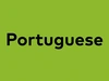 The word Portuguese on a bright green background