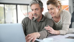 couple looking at computer
