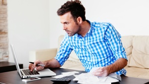 man on a laptop at home