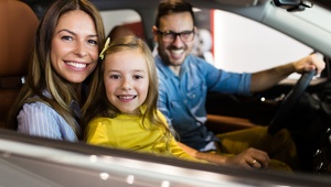 family in new car