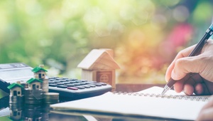 calculator and coins