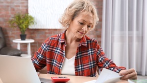 woman sorting finances