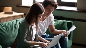 Couple looking at paperwork