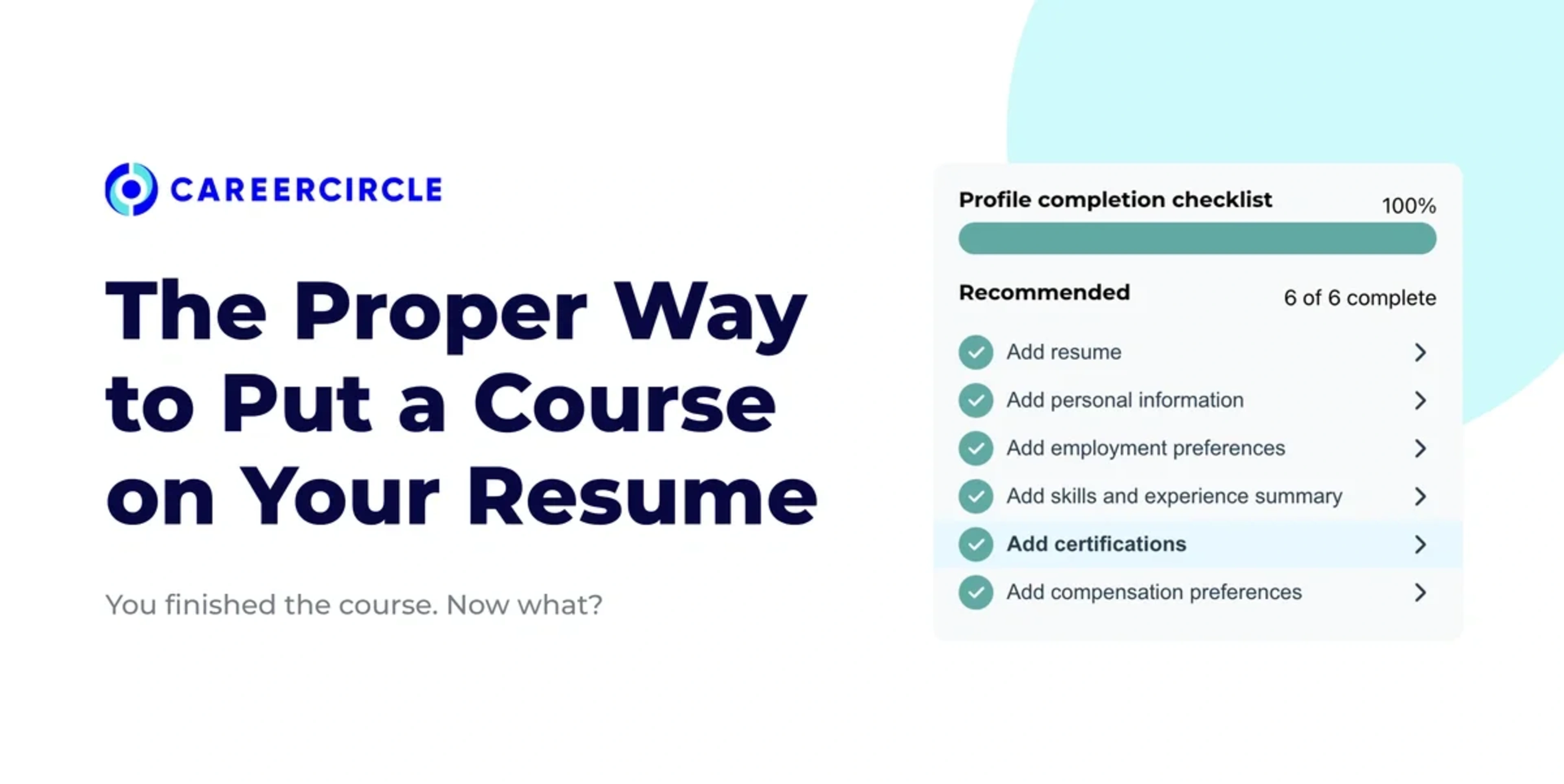 The Proper Way to Put a Course on Your Resume