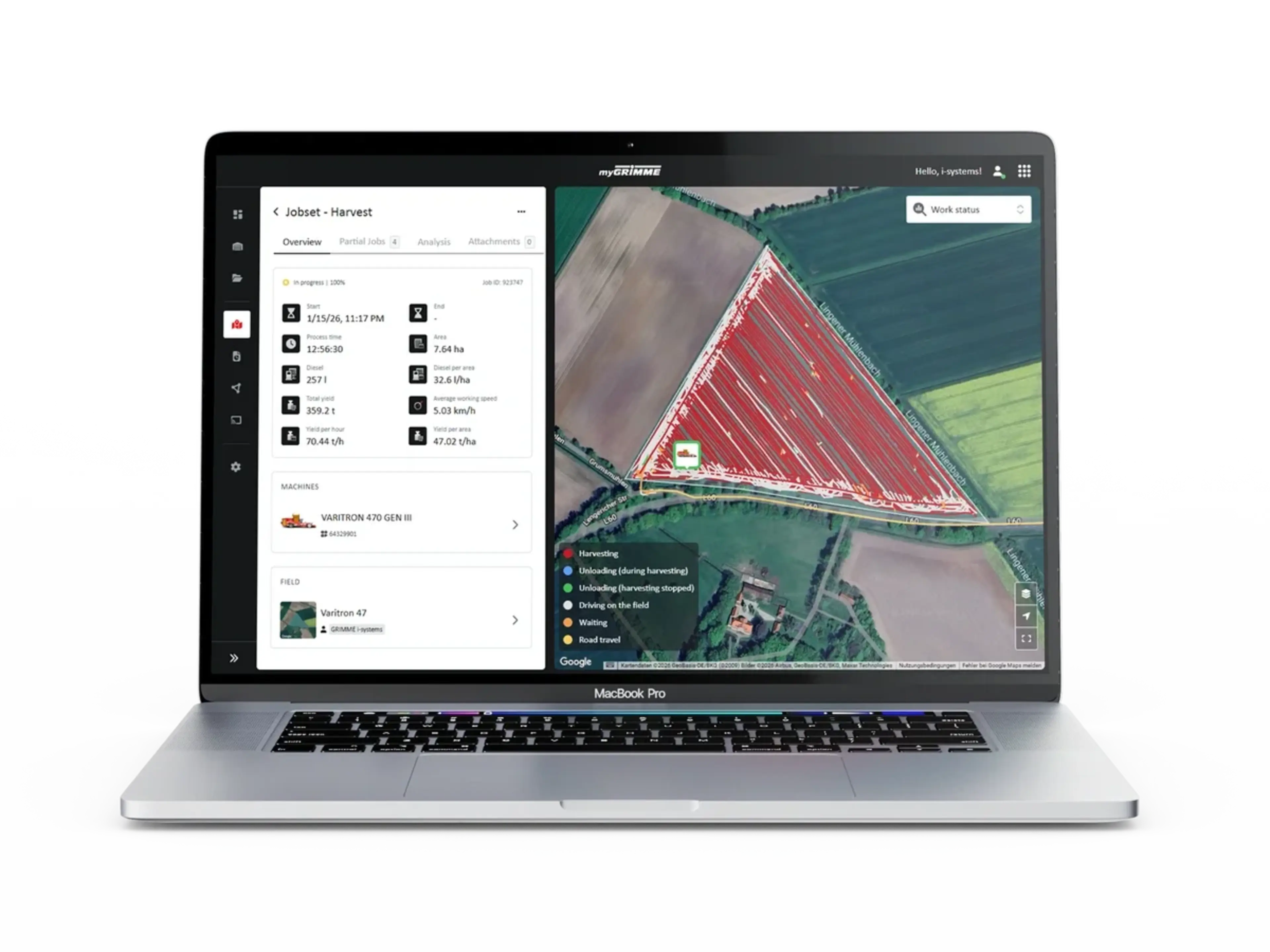 Ein Laptop, der die myGrimme Anwendung zeigt