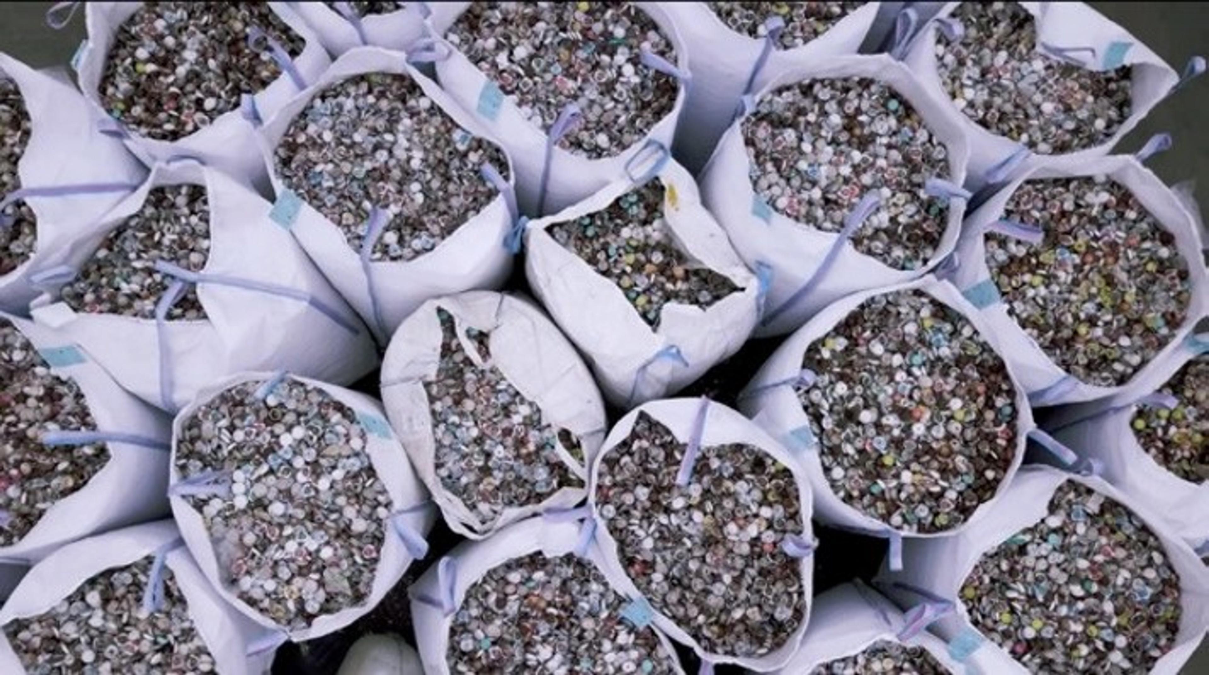 How your coffee pods are recycled graphic image of used coffee capsules