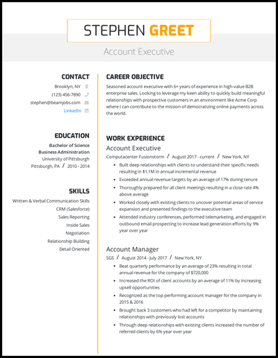 3 Account Executive Resume Examples For 2021