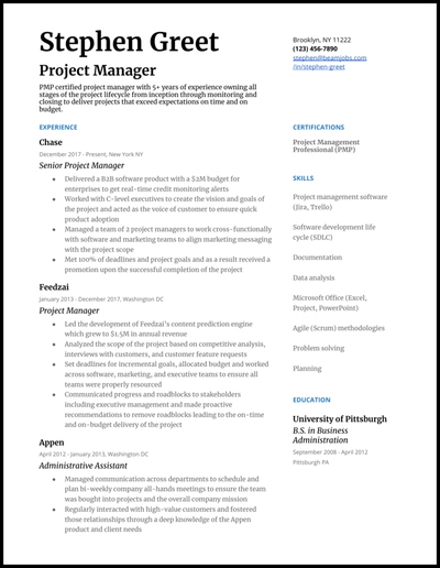 5 Project Manager Resume Examples That Got Jobs In 2021