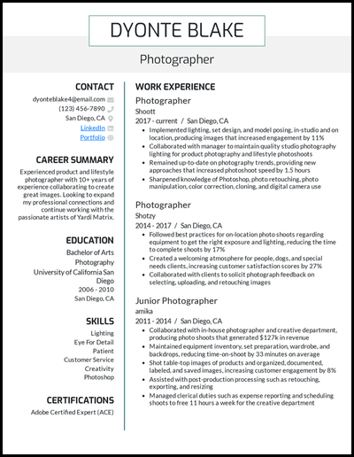 7 Photographer Resume Examples That Worked In 2022   Ln2rY1fnRO21bAzGnI0q