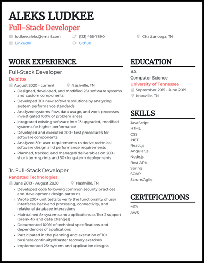 5 Full-Stack Developer Resume Examples for 2022