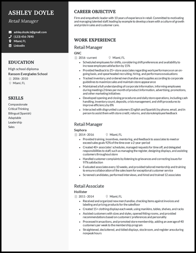 5 Retail Manager Resume Examples For 2022