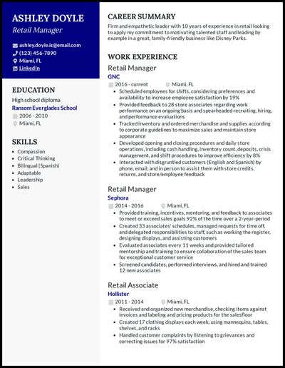 5 Retail Manager Resume Examples for 2022