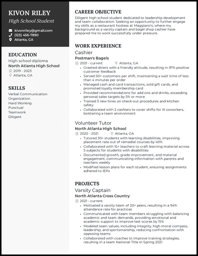 5 High School Student Resume Examples Designed For 22