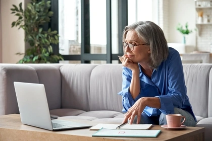 older woman on laptop