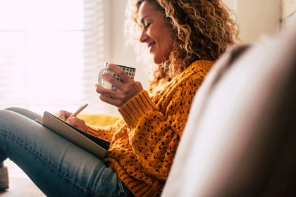 woman making notes
