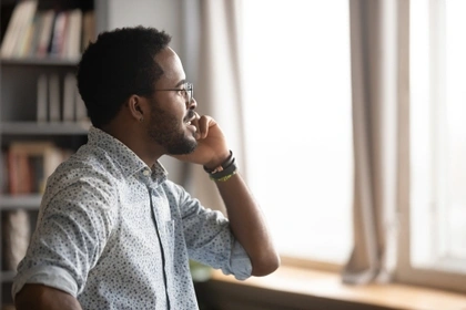 man on phone