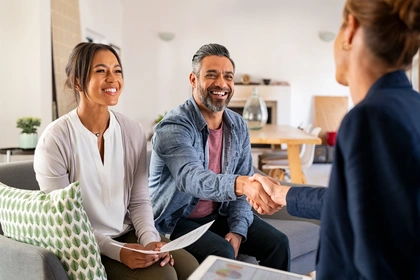 Couple at mortgage brokers