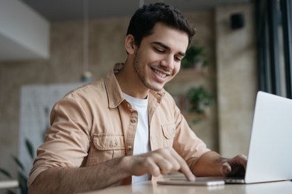 young man on laptop