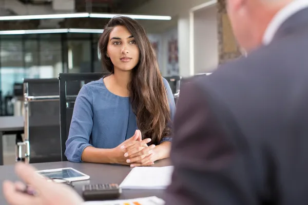 Woman at job interview