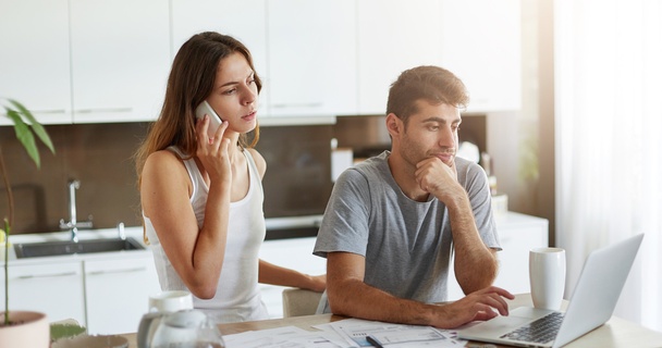 Couple at a laptop