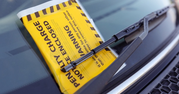 parking ticket on windscreen