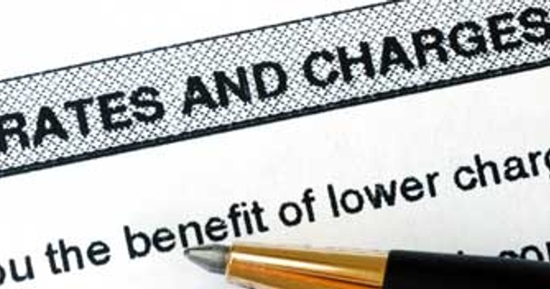 Picture of an agreement with rates and charges title