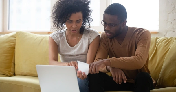 Couple discussing finances