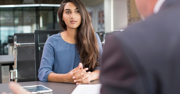Woman at job interview