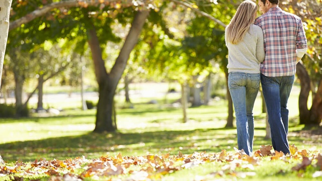 couple walking in a park