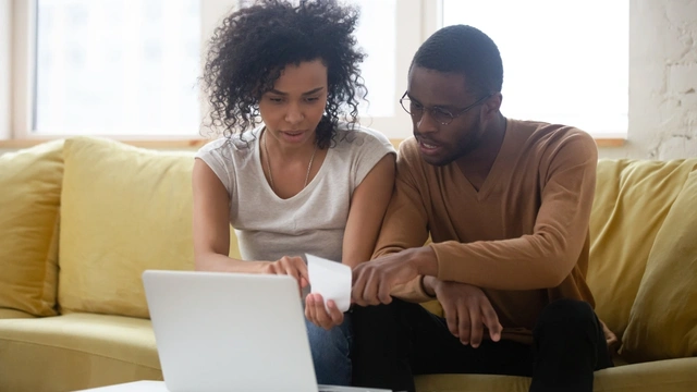 Couple discussing finances