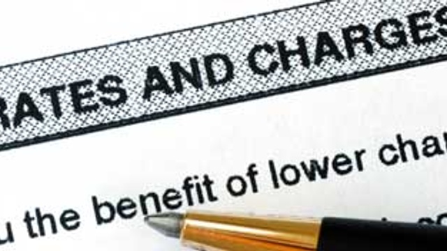 Picture of an agreement with rates and charges title