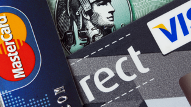Close up of different credit cards