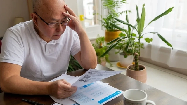 Man looking at an unpaid Council Tax bill