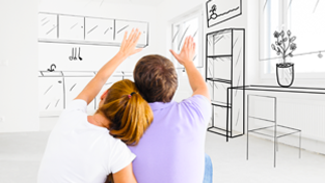 Couple visualising their new home