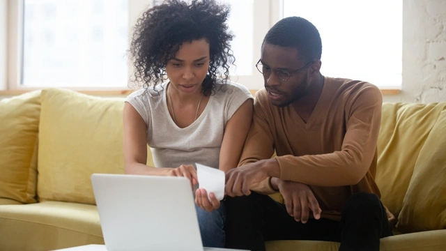 Couple discussing finances