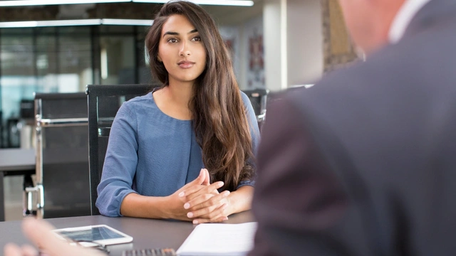 Woman at job interview