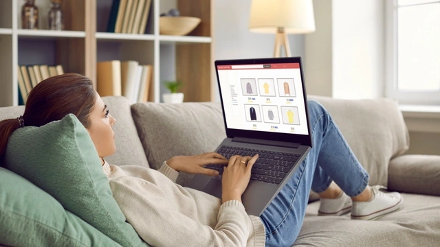 woman shopping on her laptop