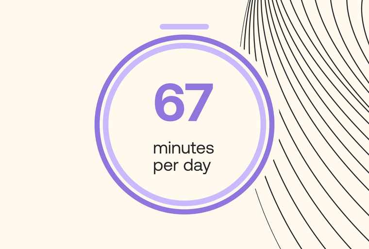 67 minutes per day text in circle