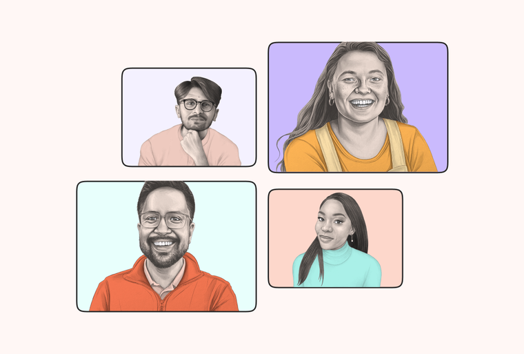 Illustrations of four people