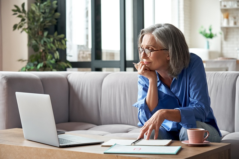 older woman on laptop