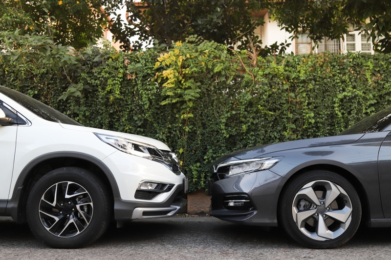 Two cars parked up