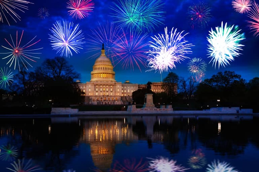 fireworks show at US Capitol