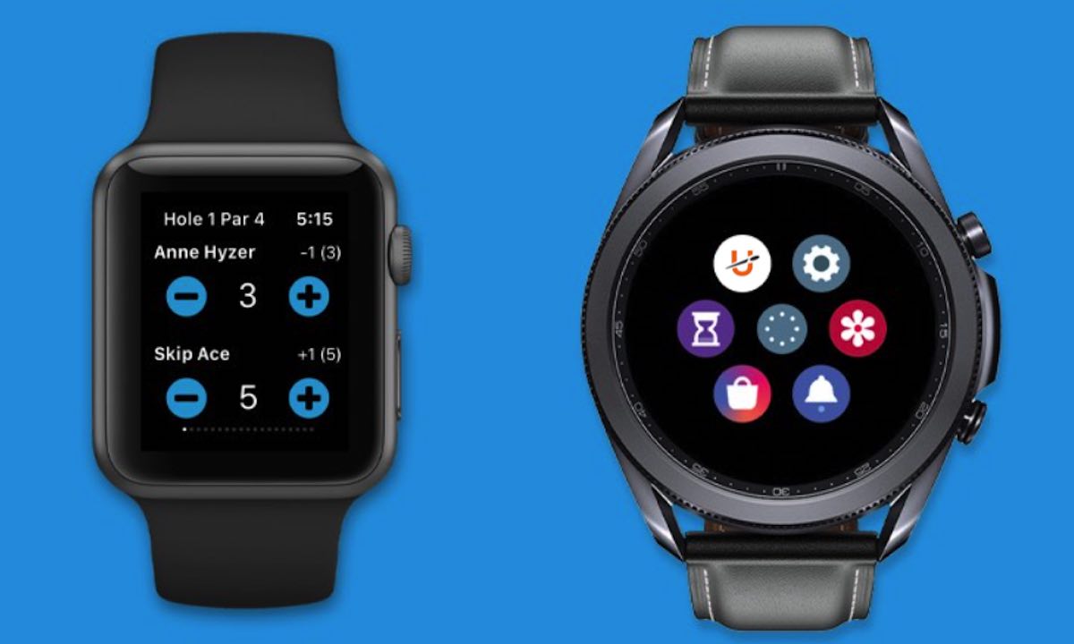 smart watches displayin the UDisc app