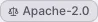 A lozenge with an icon and the term Apache 2.0.
