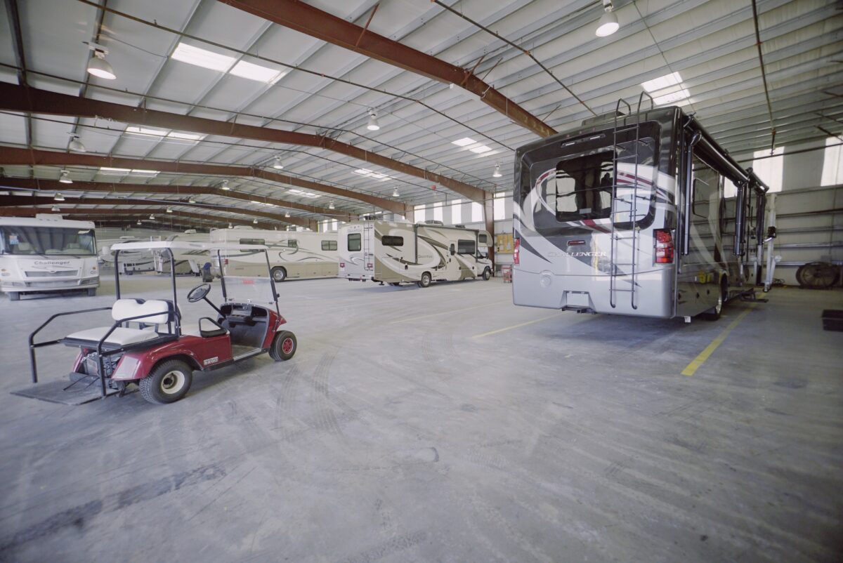 inside RV service center