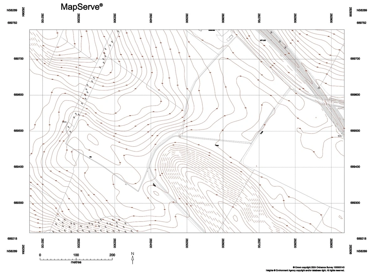 Topographic CAD map, provided by MapServe®