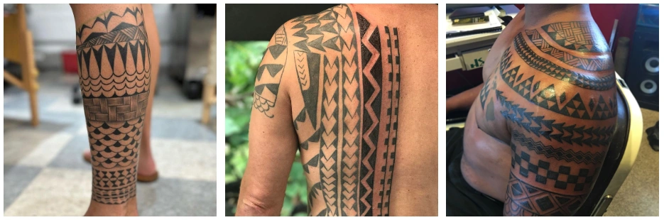 examples of hawaiian kakau kapu style tattoos